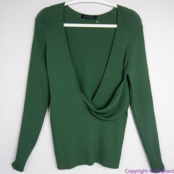 NEW Eloquii green sweater top knit long‎ sleeves, 18/20 - Picture 1 of 13